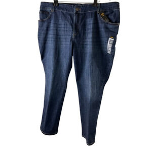 Lee Womens 24W Medium Blue Mid Rise Jeans Straight Leg Plus Relaxed Fit New